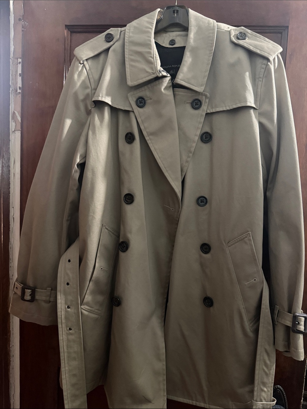 Banana Republic Men's Double-Breasted Trench Coat - Khaki